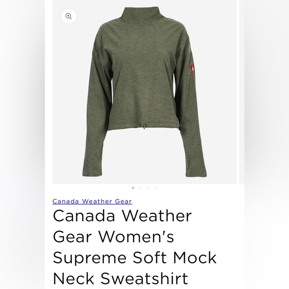 Canada Weather Gear Women's Supreme Soft Mock Neck Sweatshirt. Large-tie bottom
